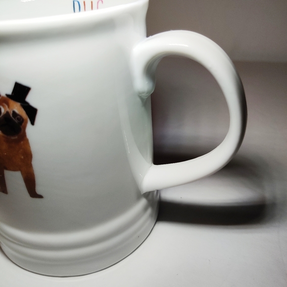 Fringe Sad Face Pug Dog Hat Coffee Tea Mug Cup - Picture 4 of 8